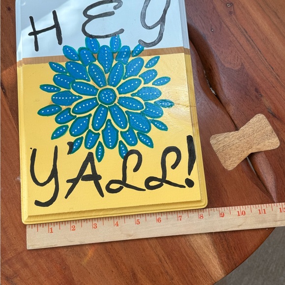 Custom Hand-Painted Pine Wood Welcome Sign | "Hey Y'all" Door/Wall Art - Picture 4 of 6